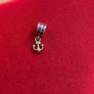 Pandora anchor, charm, two-tone with 14 K